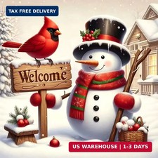 Christmas Snowman Diamond Art Kits for Adults,Round Full Drill 5D Diamond Painti