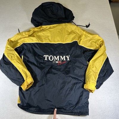 TOMMY SPORTS Hilfiger Vintage Windbreaker Rain Jacket Zip Up Coat Big Logo Retro