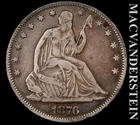 1876 Seated Liberty Half Dollar - Scarce  Very Fine  Better Date  #L3337