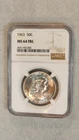 1963 P NGC MS64 FBL FRANKLIN HALF NEAR GEM UNCIRCULATED SILVER 50C Coin!