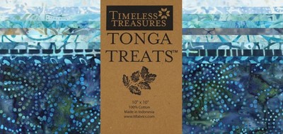 Timeless Treasures Tonga Treats - JUNIPER - (42) 10'' Batik Fabric Squares