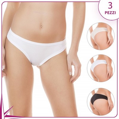 Jadea 502 Women's Brazilian Briefs Cotton Stretch 3 Pcs