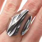 LAPPONIA 925 Sterling Vintage 1979 Finland Modernist Adjustable Ring Size 6.25