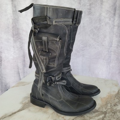 ЭКОНИКА ekonica x FRESH ART Harness Biker Boots Women's Size 39 Black