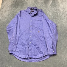 Vintage Tommy Hilfiger Dress Shirt Mens 15.5 34 Purple Long Sleeve Chest Pockets