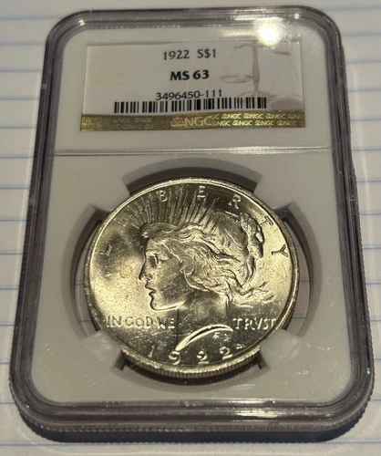 1922 Peace Dollar MS63 NGC 3496450-111