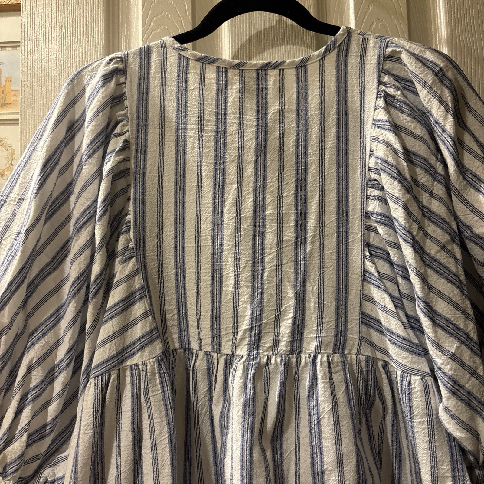 Universal Thread Target Blue Striped Peasant Dres… - image 3