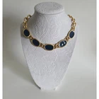 Napier Gold Tone Link Necklace 16” Vintage Costume Jewelry Signed
