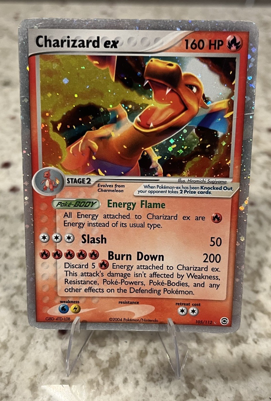 Pokemon Charizard EX Fire Red & Leaf Green Holo Rare 105/112 SWIRL? 🌀