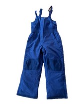 LL BEAN COLD BUSTER BIB NAVY BLUE SNOW PANTS 3M THINSULATE Size 6X-7
