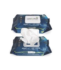 80 x Wet Wipes for Adults - Large Hygienic Cleansing Body Wet Wipes - Unscented