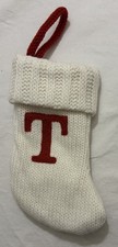 Wondershop Knit Mini Christmas Stocking White 7  Initial  T  NWOT
