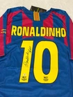Ronaldinho Signed Barcelona Pro Style Soccer Jersey with COA