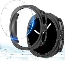 2-Pack Hard PC Bumper Cases  Tempered Glass Screen Protectors for Galaxy Watch