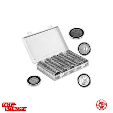 100Pc Coin Holder Capsule Set 17-30mm 5 Size Gaskets with Storage Box