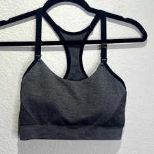 Auden Nursing Lightly Lined Yoga Sports Bra Women Medium Gray Wireless Racerback