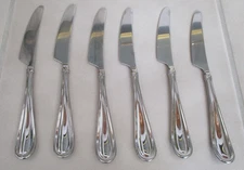 6 Dansk ALPHA Torun Stainless 8 3/8" Dinner Knives International Designs Korea