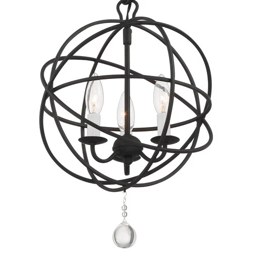 Solaris 3-Light Mini Chandelier in Black - Picture 6 of 7