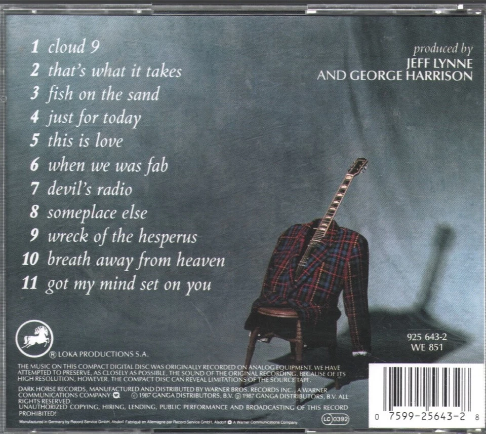 George Harrison Cloud Nine CD Europe Dark Horse 1987 9256432 - Bild 2 von 2