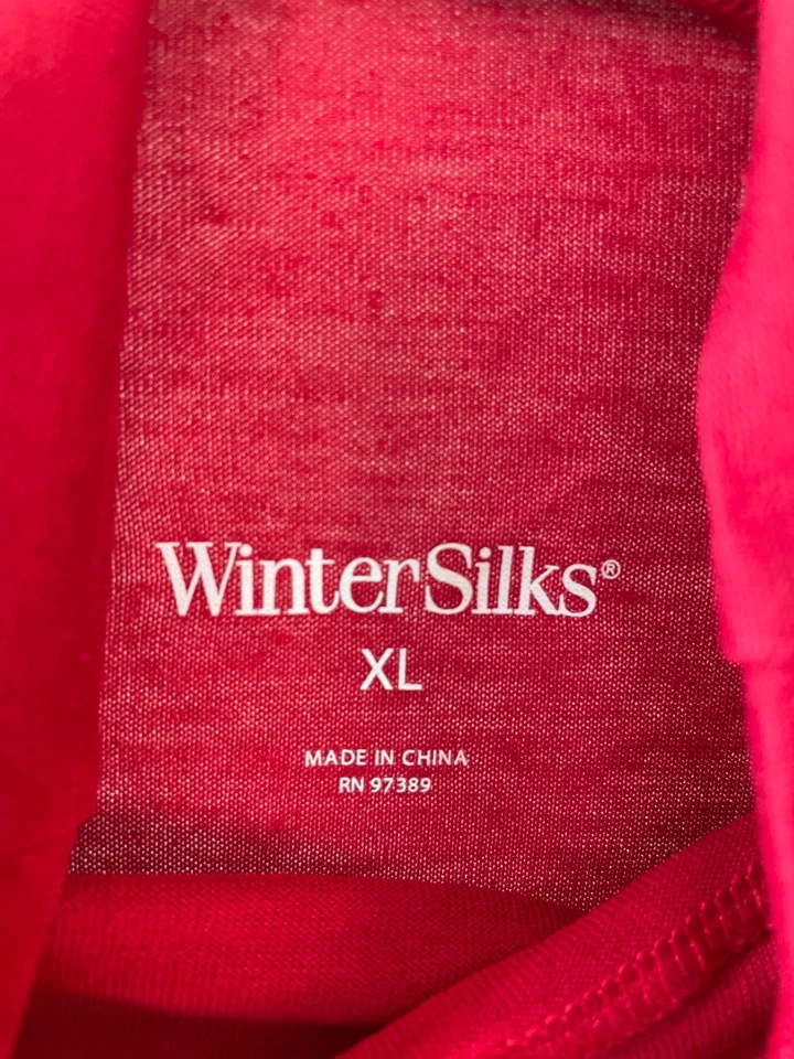 Top ligero Winter Silks para mujer rojo manga larga cuello alto talla X-grande Foto 3 de 4