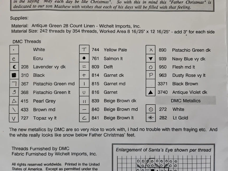 Mosey 'N Me FATHER CHRISTMAS Santa Counted Cross Stitch Pattern 1993 - Image 4 of 4