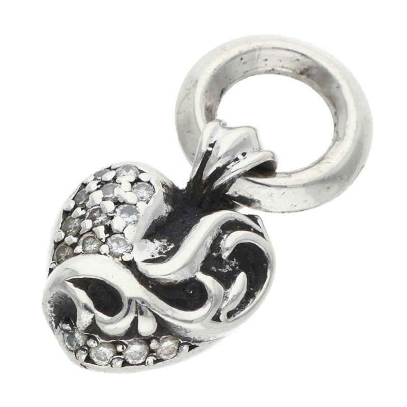 Chrome Hearts HEART CHARM PAVE Diamond Silver #035