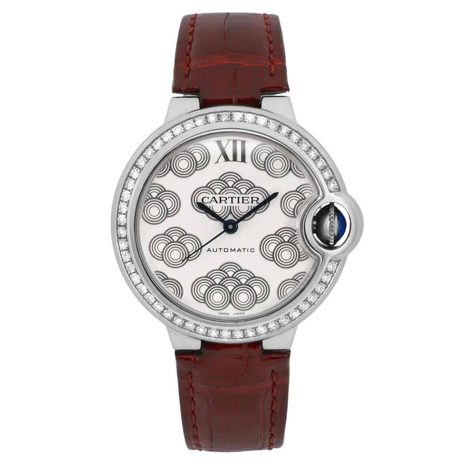 Cartier Ballon Bleu Lucky Clouds 33 Steel Diamond White Dial LTD Watch W4BB0027