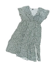 Shein Green Floral Cotton V-Neck Short Sleeve Dress - 3X