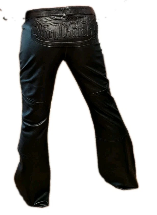 Flared Black Leather Pants for Women for sale | eBay
