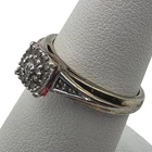 Vintage Sterling Silver 925 Diamond Cluster Ring Size 7 Real Diamonds Tara
