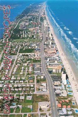 Daytona Beach Florida USA View up A-1-A Atlantic Ocean Daytona Beach Shores aeri