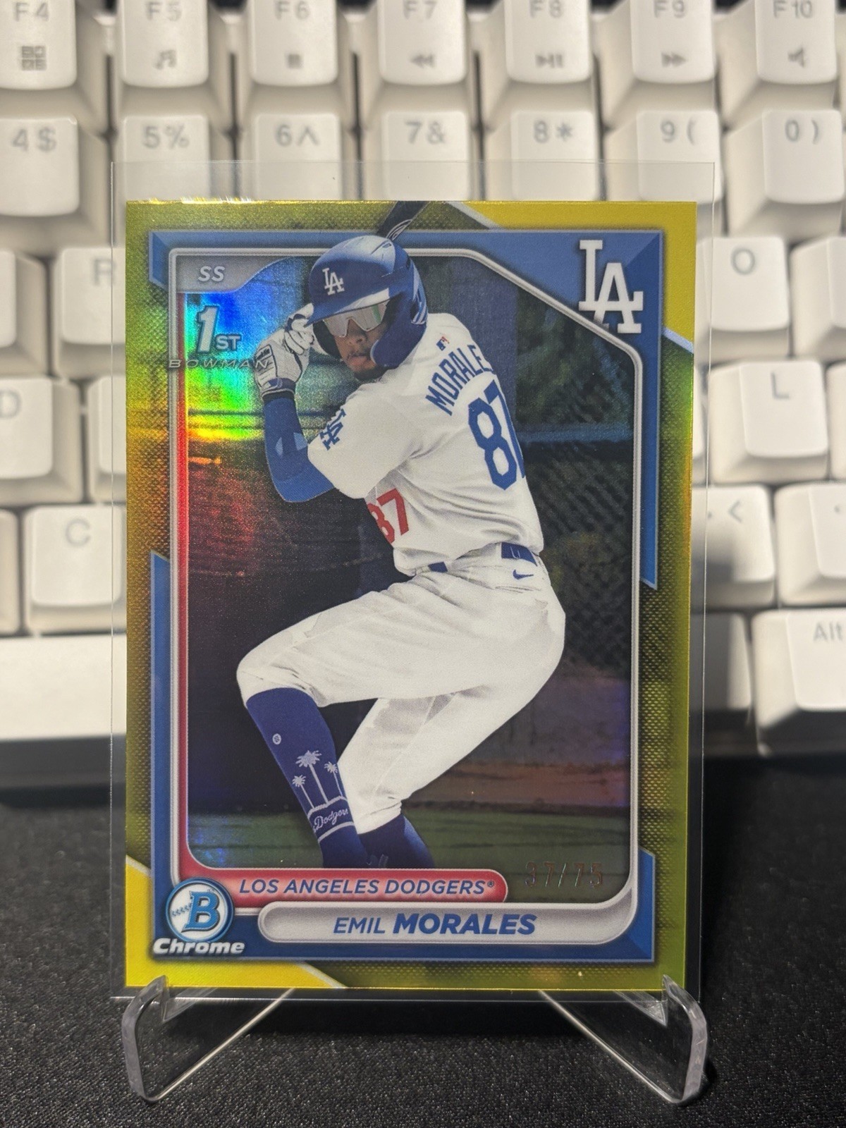 2024 Bowman Chrome - Prospects Emil Morales #BCP-221 Yellow Refractor /75 (RC)