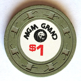 $1 MGM Grand "Long Cane / Pre Fire / Gray" LAS VEGAS Casino Chip