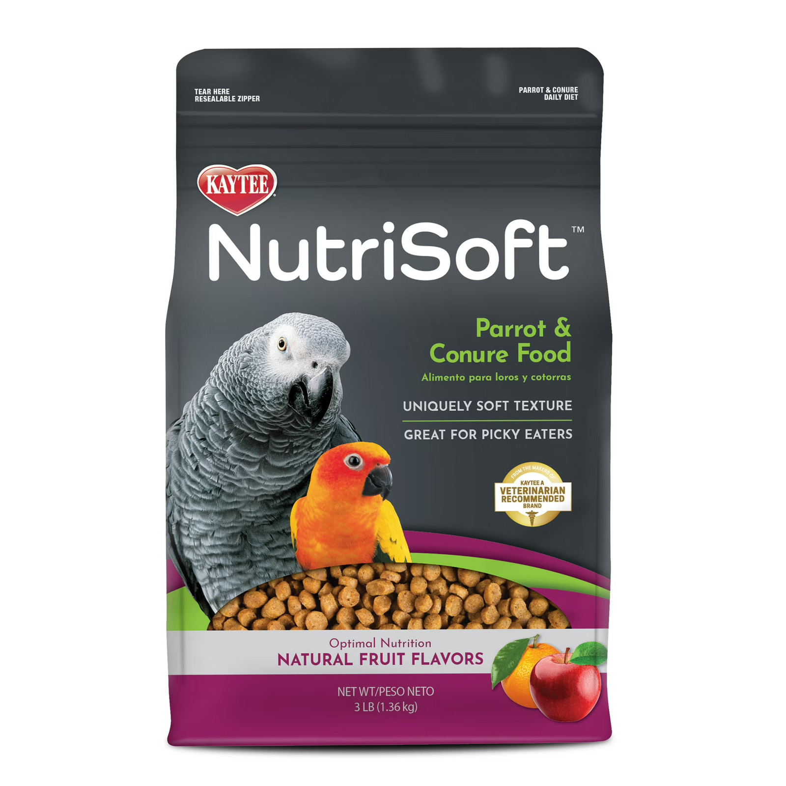 Soft nutrition parrot and conure bird food