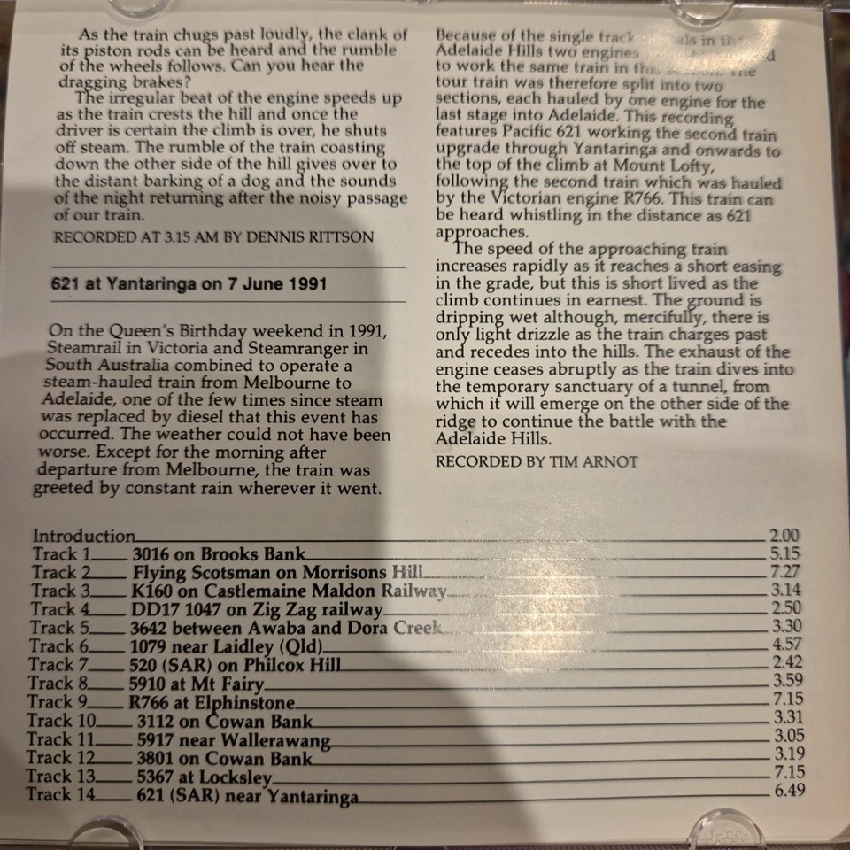 THE SOUND OF STEAM CD ABC AUDIO TAPE TIM ARNOT & DENNIS RITTSON TRAIN RECORDINGS - image 4 of 4