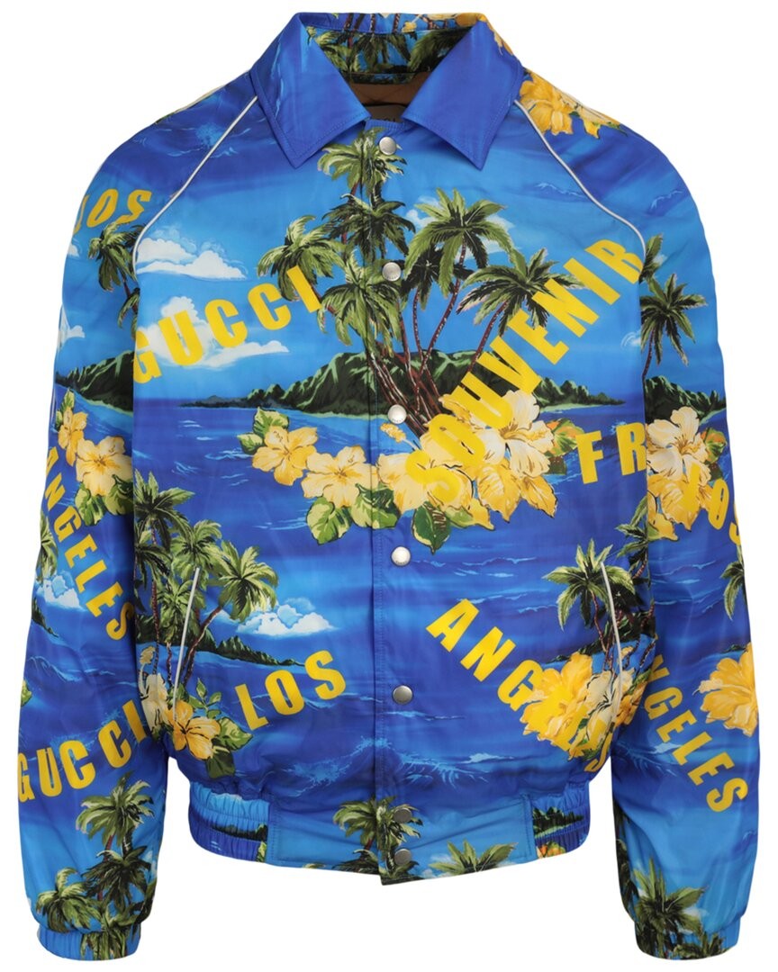 Мужская нейлоновая куртка с принтом Gucci 52 134090₽