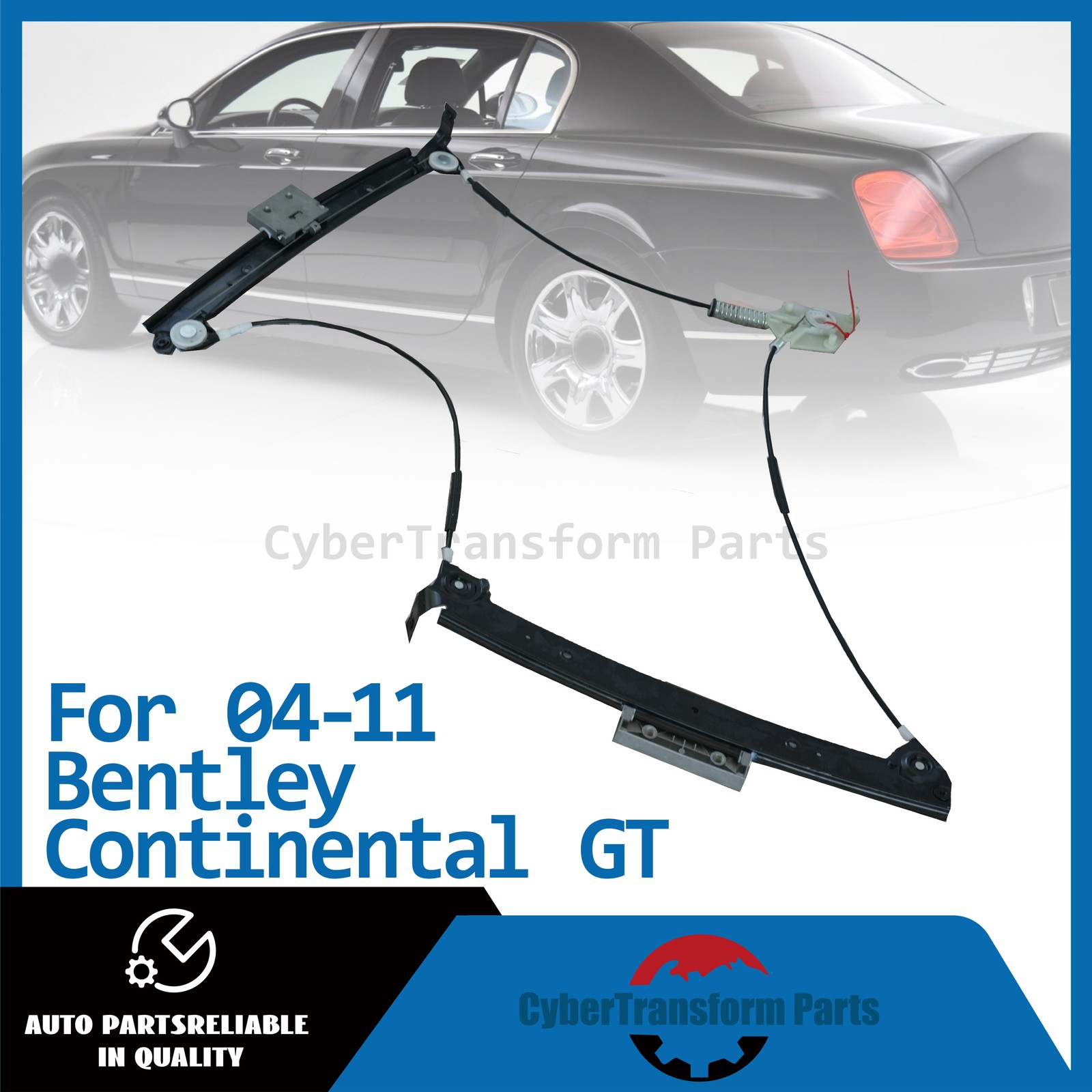 For 04-11 Bentley Continental GT 3W0837402J /H Front Right Window Regulator