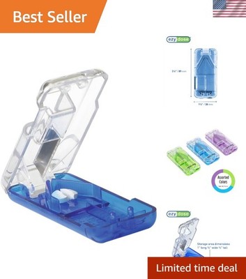 Easy-Cut Stainless Steel Pill Splitter with Built-in Dispenser for Medications