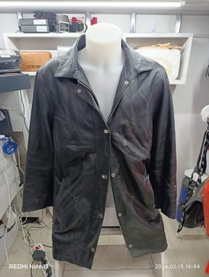 FABIANI Herren Lederjacke Schwarz Größe 50 AT276