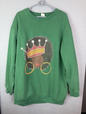 Izzy & Liv Sweatshirt Womens 2XL Queen Afro Crown Graphic Pullover Crewneck