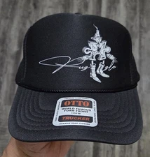 Otto Black Mesh Flat Bill Trucker Snapback Hat Cap Adjustable