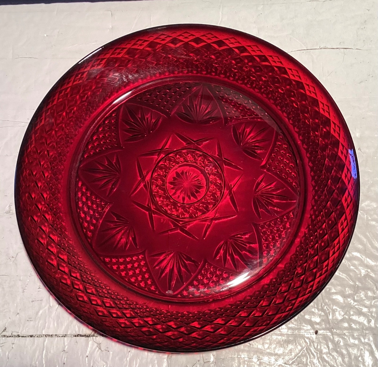 Vintage Ruby Red Plate Cristal D'Arques Luminarc Ruby Plate  10
