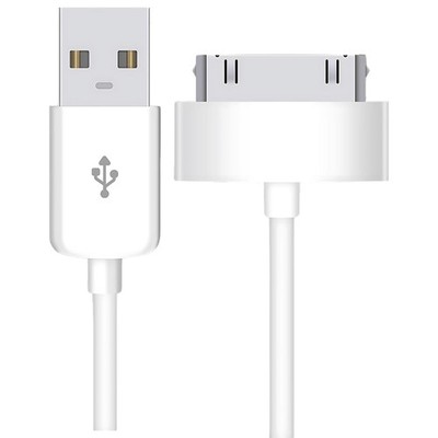PluX USB auf 30-Pin Ladekabel, Schnelllade Datenkabel 1 Meter, weiß 