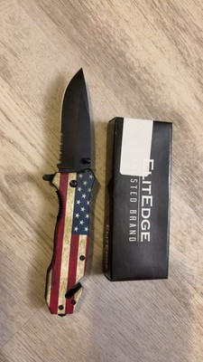 Elite Edge USA Folding Liner Lock Pocket Knife with Clip Black blade new in box