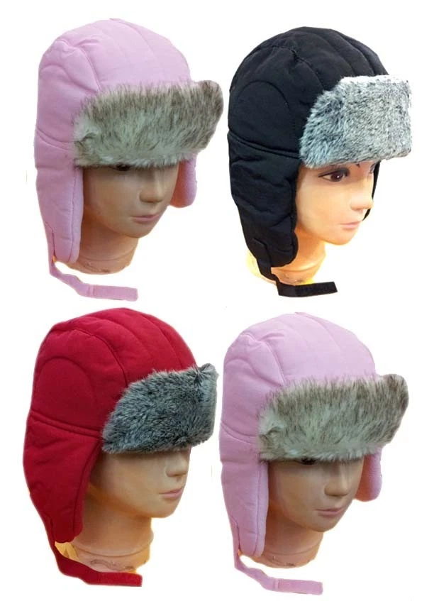 WHOLESALE LOT 12 PCS TODDLER FAUX FUR TROOPER AVIATOR Kid Winter HAT-Waterproof