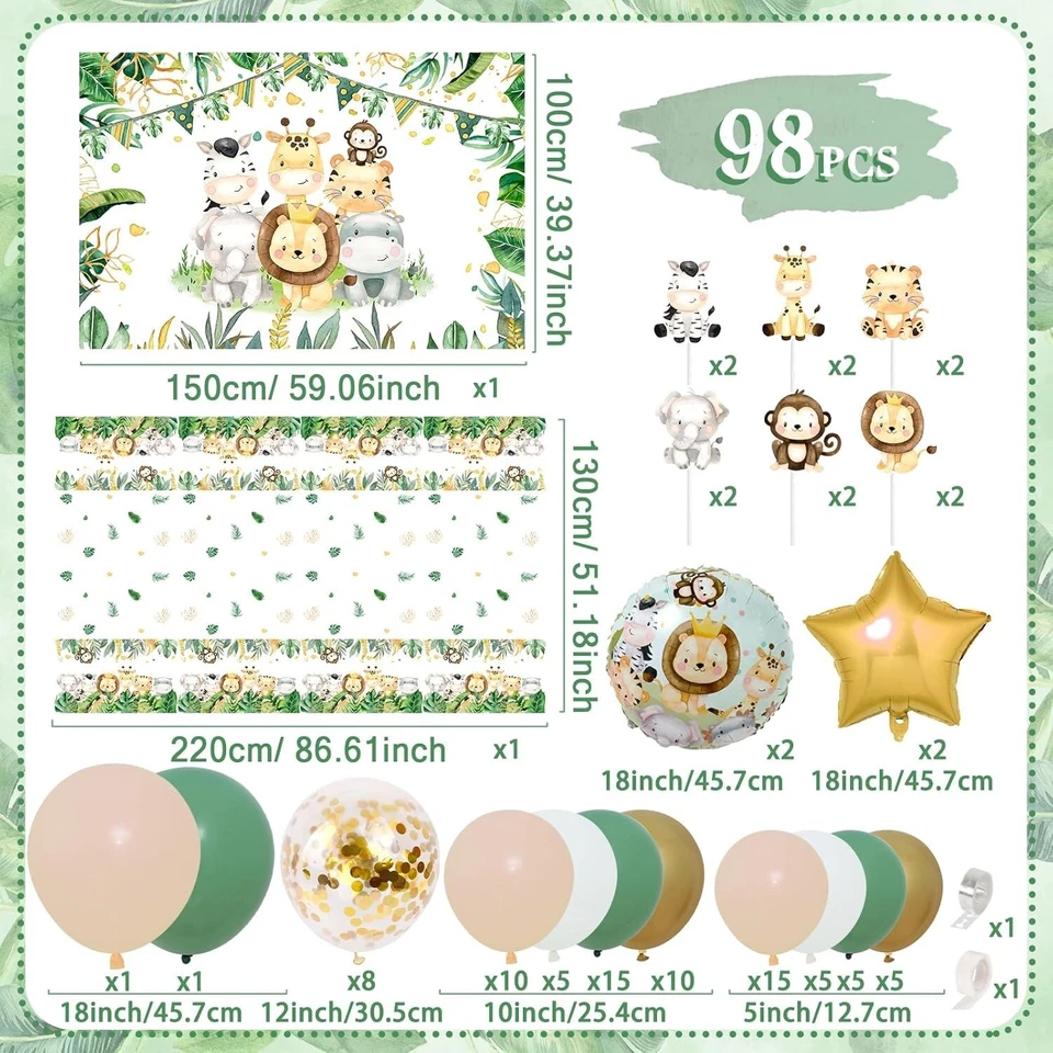 Juego de decoración de baby shower verde salvia, juego de decoración de cumpleaños para niños y niñas Foto 3 de 4