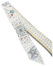 Christian Dior Scarf 76MTA106I640 White x Multicolor 100% Silk Ladies Authentic