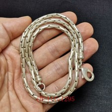 L 23 Inch Old Chinese Tibet Silver Handmade Necklace Bracelet Gift Collection