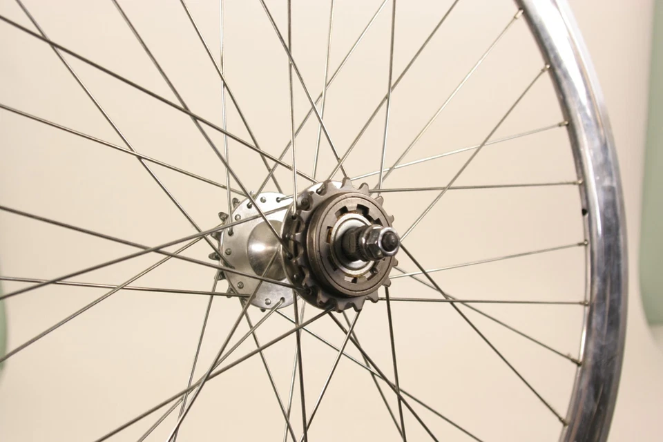 Rueda trasera Fuji 700c pulida abatible/flop engranaje y rueda libre WMSW atornillable 36h 120 mm R49 Foto 3 de 4