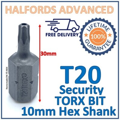 #ad #ad Halfords Advanced T20 Torx Security Bit 10mm Hex Shank 30mm Length New Free Pamp;P GBP 4.99